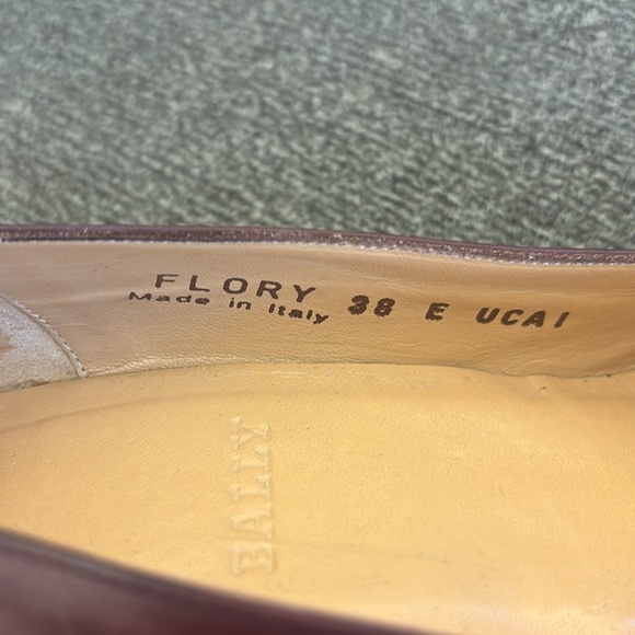 Bally Flory Brown Block Heel Leather Square Toe Vintage Pumps Size US 7.5 EU 38 - Picture 5 of 13